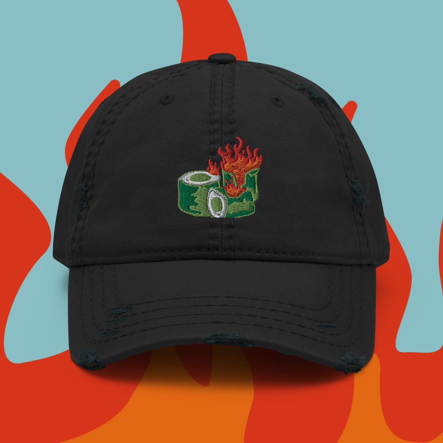 Distressed Dad Hat - Fire