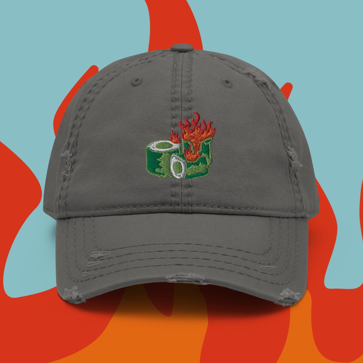 Distressed Dad Hat - Fire